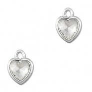 Pendentifs en verre Crystal glass coeur Transparent-argenté