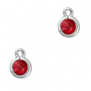 Pendentifs en verre Crystal glass rond Rouge-argenté