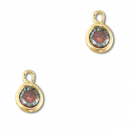 Pendentifs en verre Crystal glass rond Multicolore-doré
