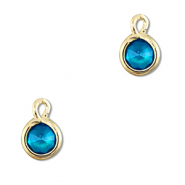 Pendentifs en verre Crystal glass rond Bleu-doré