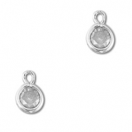 Pendentifs en verre Crystal glass rond Gris clair-argenté