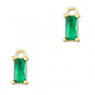 Pendentifs en verre Crystal glass rectangle Vert émeraude-doré