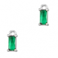 Pendentifs en verre Crystal glass rectangle Vert émeraude-argenté