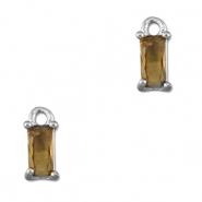 Pendentifs en verre Crystal glass rectangle Orange marron-argenté