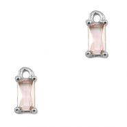 Pendentifs en verre Crystal glass rectangle Pêche-argenté