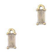 Pendentifs en verre Crystal glass rectangle Gris clair-doré