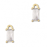 Pendentifs en verre Crystal glass rectangle Transparent-doré