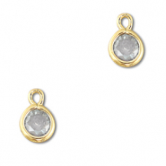 Pendentifs en verre Crystal glass rond Transparent-doré