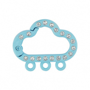 Apprêts colorés anneau porte-clés nuage à 3 yeux Bleu clair