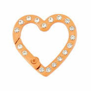 Apprêts colorés porte-clés coeur Orange