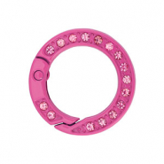 Apprêts colorés anneau porte-clés Rose magenta