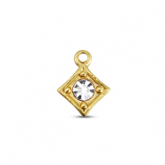 BY31&reg; Breloques en acier Inox losange Dor&eacute;-cristal
