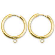 Boucles d'oreilles en acier inox créoles avec anneau 19mm Doré