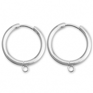 Boucles d'oreilles en acier inox créoles avec anneau 19mm Argenté