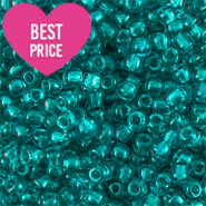 Perles de rocailles 6/0 (4mm) Vert vague océane transparant mat