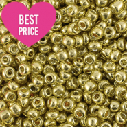 Perles de rocailles 8/0 (3mm) Doré jaune brillance métallique