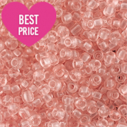 Perles de rocailles 8/0 (3mm) Rose p&ecirc;che clair transparant