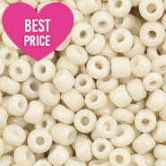 Perles de rocailles 8/0 (3mm) Blanc crème