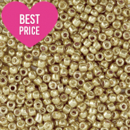 Perles de rocailles 12/0 (2mm) Champagne doré brillance métallique