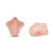 Perles tchèques lily flower 9x8mm Transparent orange clair