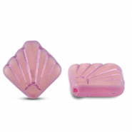Perles tchèques diafan 17mm Transparent rose AB-rose