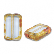 Perles tchèques TCB rectangle 12x8mm Transparent bleu clair