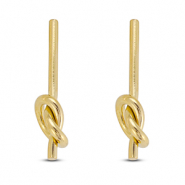 Boucles d'oreilles / puces en acier Inox nœud Doré