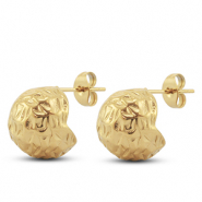 Boucles d'oreilles / puces en acier Inox rond Doré