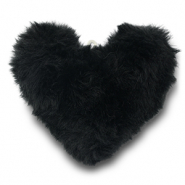 Pendentifs accroche-regard pompon cœur Noir