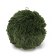 Pendentifs accroche-regard pompon Vert olive foncé