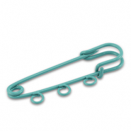 Apprêts colorés épingle décorative avec 3 anneaux Vert sarcelle