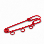 Apprêts colorés épingle décorative avec 3 anneaux Rouge