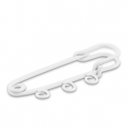 Apprêts colorés épingle décorative avec 3 anneaux Blanc