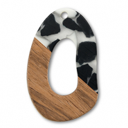 Pendentifs en bois irrégulières Noir-blanc-marron