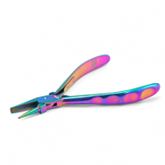 Beadsmith Chroma pince ronde-concave avec ressort Titane arc-en-ciel