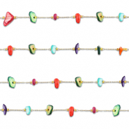 Apprêts en acier inox chaîne maille jaseron irrégulier Doré-multicolore
