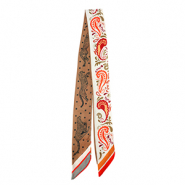 Bandana foulard avec fleur/léopard Blanc-marron clair-orange