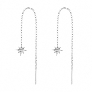 Boucles d'oreilles en acier Inox étoile Argenté