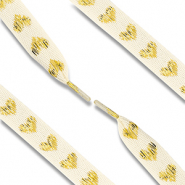 Lacet pour chaussure tendance avec cœur Blanc cassé-doré