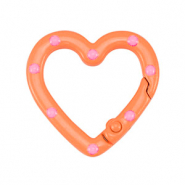 Apprêts colorés anneau porte-clés coeur Orange-rose