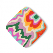 Pendentifs en polym&egrave;re rhombe Multicolore