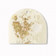 Pendentifs en polym&egrave;re Blanc cass&eacute;-beige-dor&eacute;