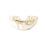 Pendentifs en polymère arche Blanc cassé-beige-doré