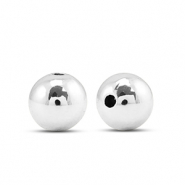 Perles au look métallique rond 10mm Argenté métallique