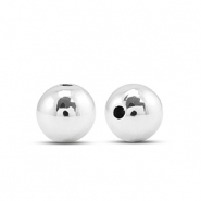 Perles au look métallique rond 8mm Argenté métallique