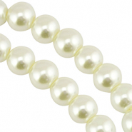 Perles en verre 12mm Blanc cass&eacute;