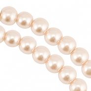 Perles en verre 6mm Beige clair