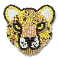 Broches léopard Jaune-noir-blanc