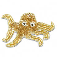 Broches pieuvre Doré-blanc