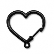 Apprêts colorés porte-clés coeur avec anneau Noir